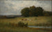 Scene of livestock lighting near a stream - Edward Mitchell Bannister — artwork view