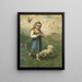 Niño con pájaros y un perro - Edward Mitchell Bannister — cuadro enmarcado en la pared