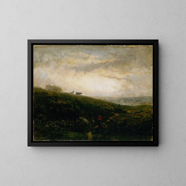Vacas sin título descendiendo la colina - Edward Mitchell Bannister — cuadro enmarcado en la pared