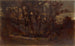 Escena de bosque sin título árbol caído en primer plano y casa en el fondo - Edward Mitchell Bannister — vista de la obra