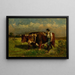 Sin título hombre con dos bueyes - Edward Mitchell Bannister — cuadro enmarcado en la pared