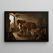 A blacksmith shoeing a draft horse - Edward Robert Smythe — framed artwork on a wall