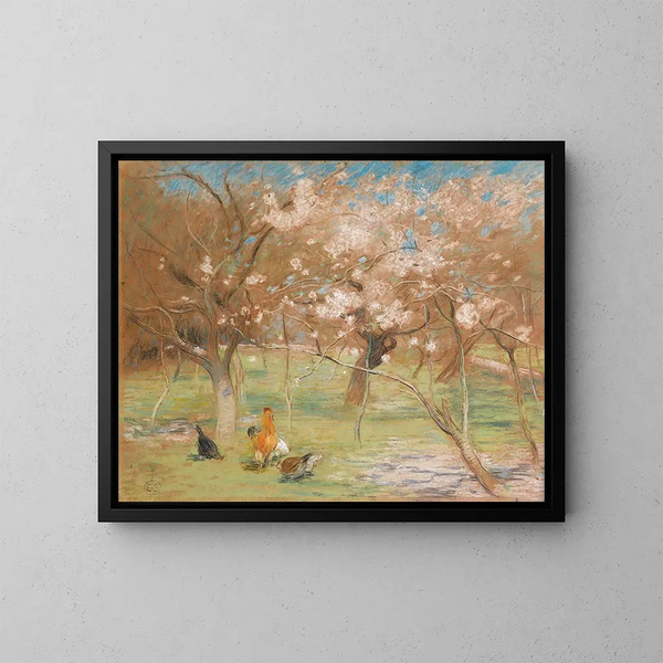 Una idílica escena primaveral - Edward Stott — cuadro enmarcado en la pared