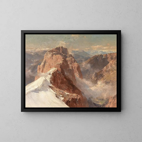 Vista del Crozzon di Brenta desde la Cima Tosa con el Pilastro dei Francesi - Edward Theodore Compton — cuadro enmarcado en la pared
