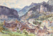 Vista de la ciudad de Feldkirch en Vorarlberg - Edward Theodore Compton — vista de la obra