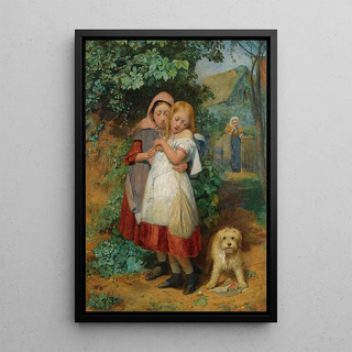 Edward Thompson Davis - Girls Frightened By A Dog.webp