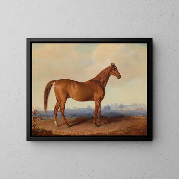 Eclipse americana en un paisaje - Edward Troye — cuadro enmarcado en la pared
