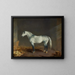 Un caballo de carreras gris en un establo - Edward Troye — cuadro enmarcado en la pared