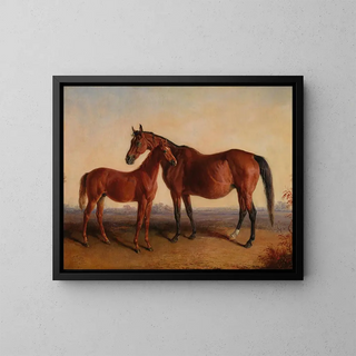 Edward Troye - Roxanna and Her Colt Blarney Stone by Rhynodyne.webp