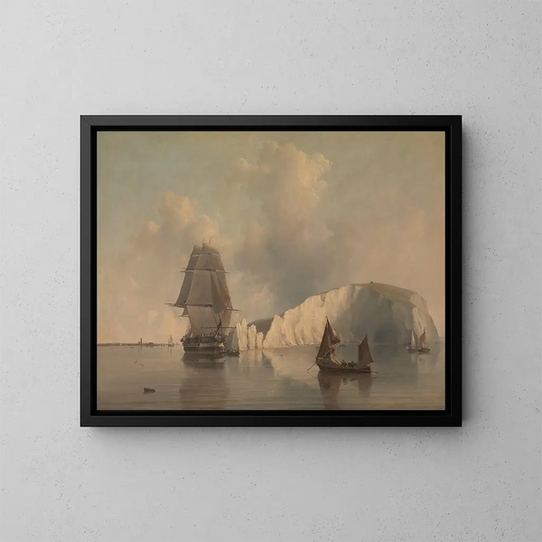 Al largo de la isla de Wight - Edward William Cooke — cuadro enmarcado en la pared