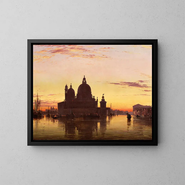Venecia, Santa Maria della Salute al atardecer - Edward William Cooke — cuadro enmarcado en la pared