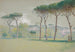 Landscape of Castel Fusano vast lawn and trees - Edwin Austin Abbey — artwork view