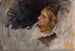 Estudio de figura de Hamlet para la escena de la obra Hamlet Acto III Escena II - Edwin Austin Abbey — vista de la obra