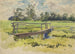 Landscape painting of marsh and bridge - Edwin Austin Abbey — artwork view