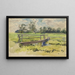Landscape painting of marsh and bridge - Edwin Austin Abbey — framed artwork on a wall