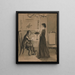 Hombre y mujer en un interior - Edwin Austin Abbey — cuadro enmarcado en la pared