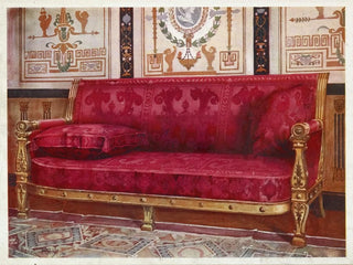 Sofá de madera dorada cubierto de brocado de Lyon rosa - Edwin Foley — vista de la obra