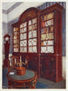 Bibliothèque à façade en acajou incrustée Table centrale à piédestal en acajou - Edwin Foley — artwork view