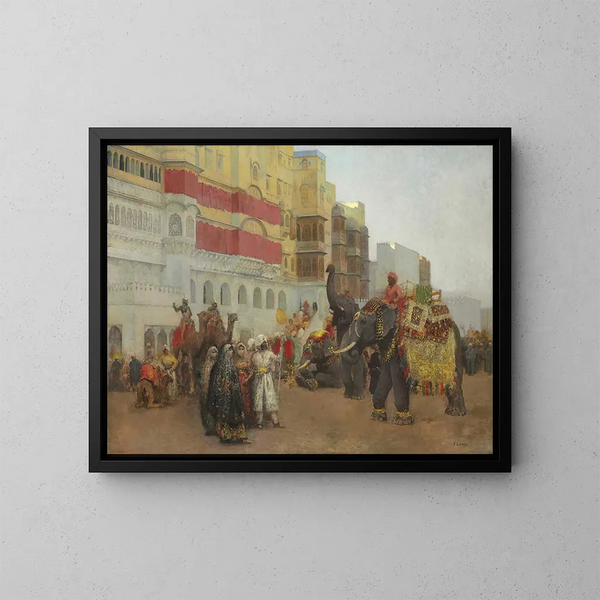 Una jornada de fiesta en Bekanir, Beluchistán - Edwin Lord Weeks — cuadro enmarcado en la pared