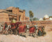 Una procesión nupcial frente a un palacio en Rajasthan - Edwin Lord Weeks — vista de la obra