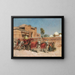 Una procesión nupcial frente a un palacio en Rajasthan - Edwin Lord Weeks — cuadro enmarcado en la pared