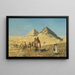Caravana de camellos entre las pirámides de Egipto - Edwin Lord Weeks — cuadro enmarcado en la pared