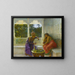 Figures dans un intérieur avec un jardin de palmiers au-delà (Conflit de cas) - Edwin Lord Weeks — framed artwork on a wall