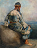 campesino persa sentado en la cima de una roca - Edwin Lord Weeks — vista de la obra