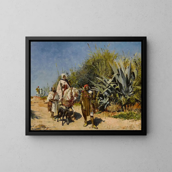 La Procesión - Edwin Lord Weeks — cuadro enmarcado en la pared
