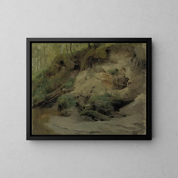 Bosque con una pendiente arenosa - Eero Järnefelt — cuadro enmarcado en la pared