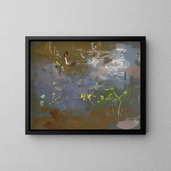 Garza de cuello negro - Eero Järnefelt — cuadro enmarcado en la pared