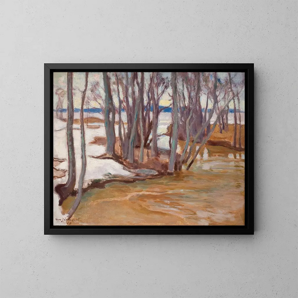 Inundación primaveral en Tuusulanjärvi - Eero Järnefelt — cuadro enmarcado en la pared