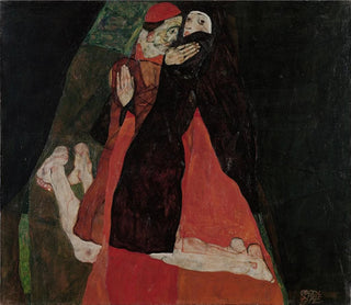 El cardenal y la monja se besan - Egon Schiele — vista de la obra