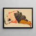 Mujer ocultando su rostro - Egon Schiele — cuadro enmarcado en la pared