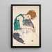 Mujer sentada con rodillas dobladas Adele Herms - Egon Schiele — cuadro enmarcado en la pared