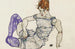 Mujer sentada con medias violetas - Egon Schiele — vista de la obra