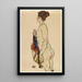 Reproducción del cuadro Nu de pie con un vestido con motivos - Egon Schiele