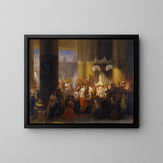 Procession at the Corpus Christi festival in Rome - Egron Lundgren — framed artwork on a wall
