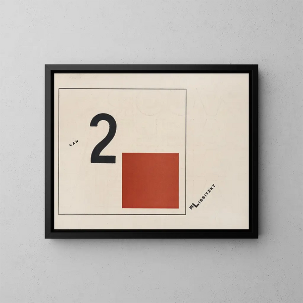 Devenir suprématiste de deux couleurs dans six constructions Pl 2 - El Lissitzky — framed artwork on a wall