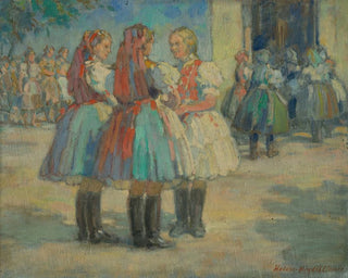 de chicas con traje tradicional - Elemér Halász-Hradil — vista de la obra
