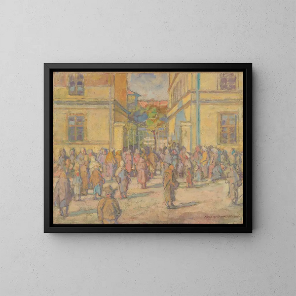 Desayuno de los pobres - Elemér Halász-Hradil — cuadro enmarcado en la pared