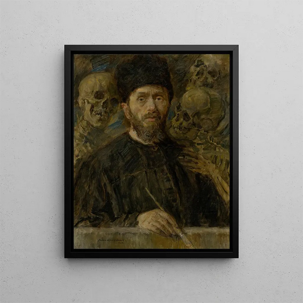 Autorretrato - Elemér Halász-Hradil — cuadro enmarcado en la pared