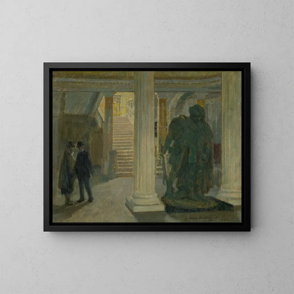 El vestíbulo del museo de Košice - Elemér Halász-Hradil — cuadro enmarcado en la pared