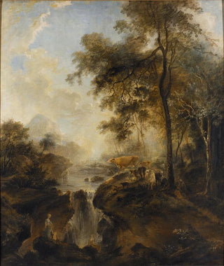 Elias Martin - Landscape with a Waterfall and Cattle.webp