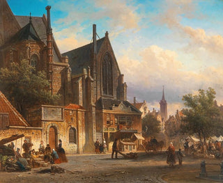 Una escena de mercado neerlandés - Elias Pieter van Bommel — vista de la obra
