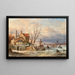 Vista invernal de la ciudad de Dordrecht - Elias Pieter van Bommel — cuadro enmarcado en la pared