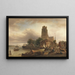 View of Dordrecht with the Grote Kerk - Elias Pieter van Bommel — framed artwork on a wall