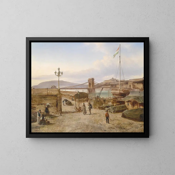 Vista de Buda - Elias Pieter van Bommel — cuadro enmarcado en la pared