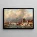 Paisaje de canal en invierno - Elias Pieter van Bommel — cuadro enmarcado en la pared