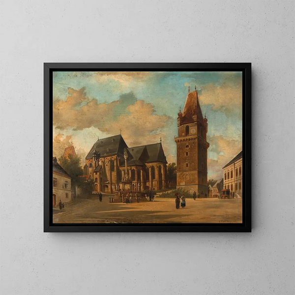 L'église des Augustins à Perchtoldsdorf près de Vienne - Elias Pieter van Bommel — framed artwork on a wall